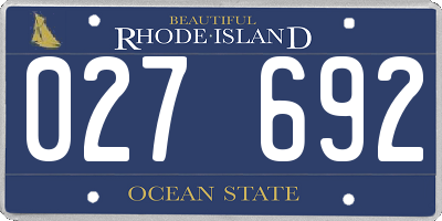 RI license plate 027692