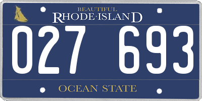 RI license plate 027693
