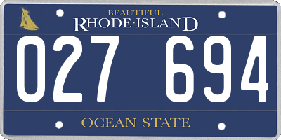 RI license plate 027694