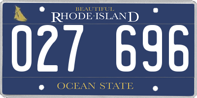RI license plate 027696