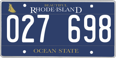 RI license plate 027698