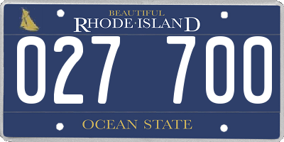 RI license plate 027700