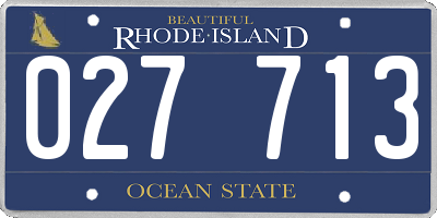 RI license plate 027713