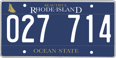 RI license plate 027714