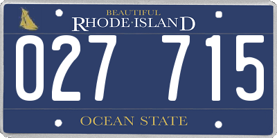 RI license plate 027715