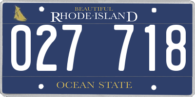RI license plate 027718