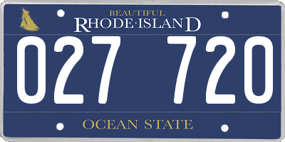 RI license plate 027720