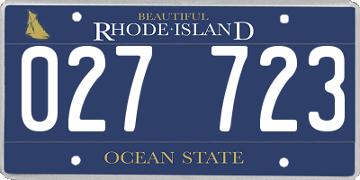 RI license plate 027723