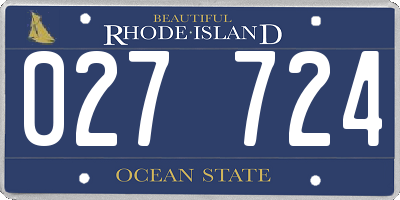 RI license plate 027724