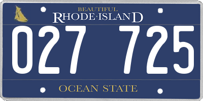 RI license plate 027725