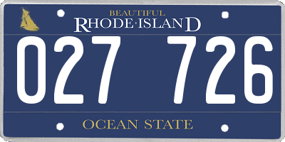 RI license plate 027726