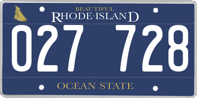 RI license plate 027728