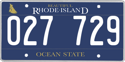 RI license plate 027729