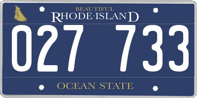RI license plate 027733