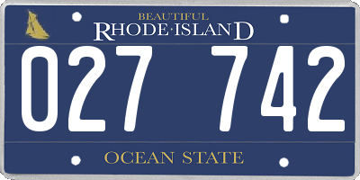 RI license plate 027742
