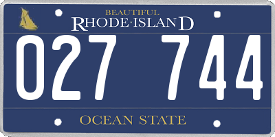 RI license plate 027744