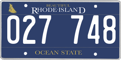 RI license plate 027748