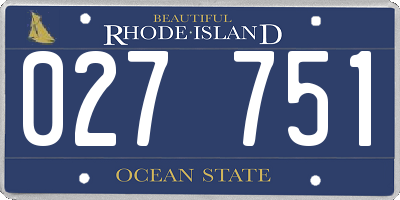 RI license plate 027751