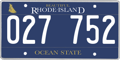 RI license plate 027752
