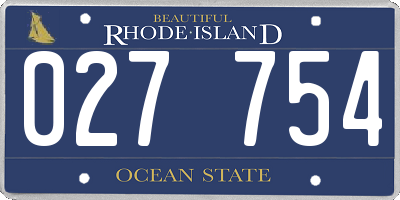 RI license plate 027754