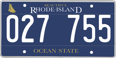 RI license plate 027755