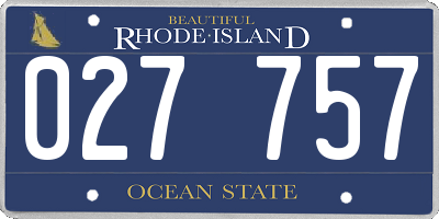 RI license plate 027757
