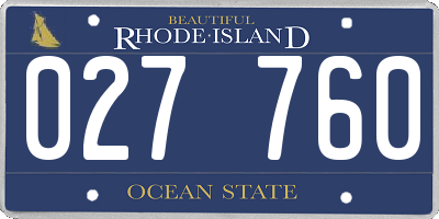 RI license plate 027760