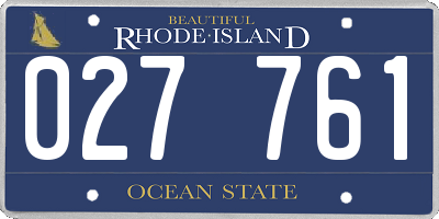 RI license plate 027761