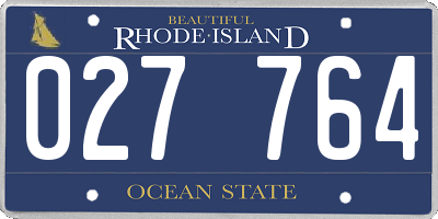 RI license plate 027764
