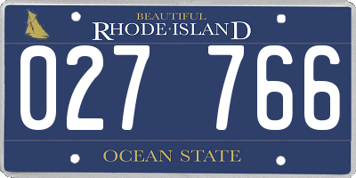 RI license plate 027766