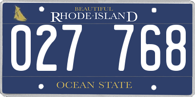 RI license plate 027768