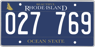 RI license plate 027769