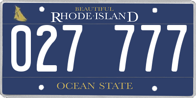 RI license plate 027777