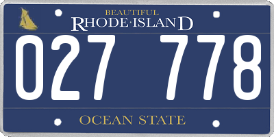 RI license plate 027778