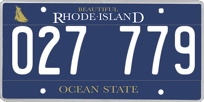 RI license plate 027779