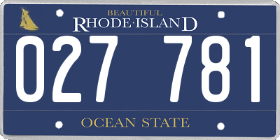 RI license plate 027781