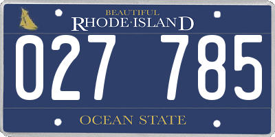 RI license plate 027785