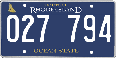 RI license plate 027794