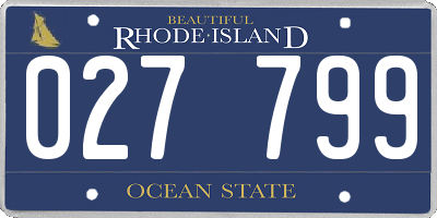 RI license plate 027799