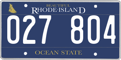 RI license plate 027804