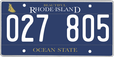 RI license plate 027805