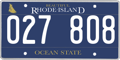 RI license plate 027808