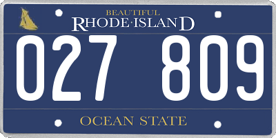 RI license plate 027809
