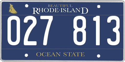 RI license plate 027813
