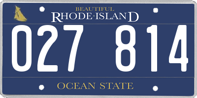 RI license plate 027814