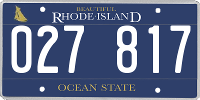 RI license plate 027817