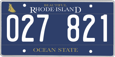 RI license plate 027821