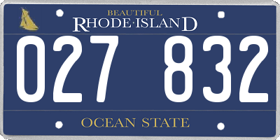 RI license plate 027832