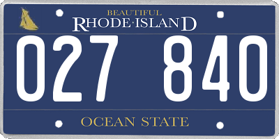 RI license plate 027840