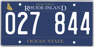 RI license plate 027844
